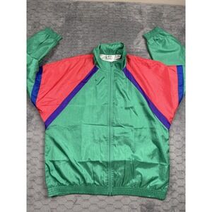 Vintage GSR‎ Jacket Mens Medium Full Zip Windbreaker Colorblock 90s Retro Style